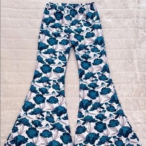 Women’s blue floral bell bottoms